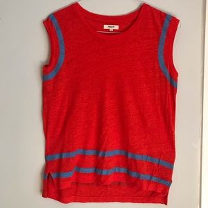 Madewell Red Loose Fit Linen Tank Top